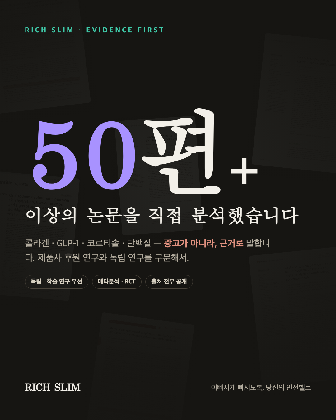 콜라겐, 솔직하게 이야기해 보겠습니다 — 논문 60편으로 본 진짜 이야기 커버